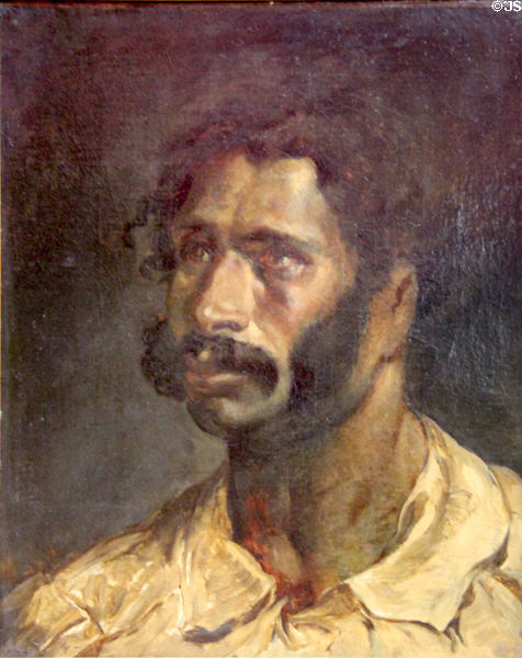 Portrait of a man (aka Carpenter of the Méduse) by Théodore Géricault at Rouen Museum of Fine Arts. Rouen, France.