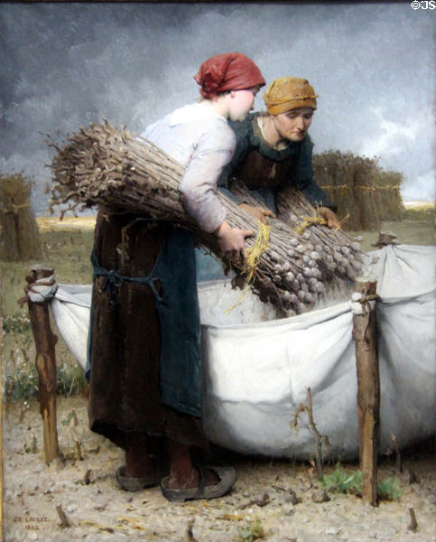 Women in fields painting (1882) by Désiré François Laugée at Rouen Museum of Fine Arts. Rouen, France.