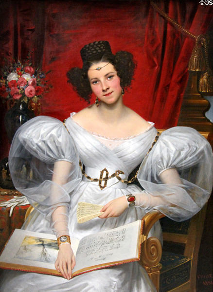 Portrait of marquise Chasseloup-Laubat (1831) by Joseph-Désiré Court at Rouen Museum of Fine Arts. Rouen, France.