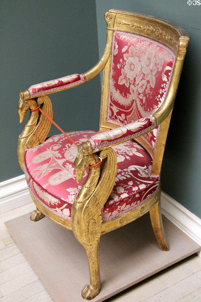 Empire armchair (early 19thC) from France at Rouen Museum of Fine Arts. Rouen, France.