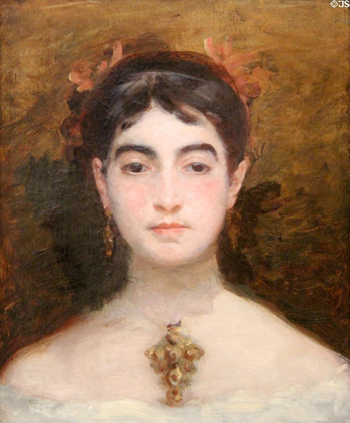 Self portrait (c1870) by Marie Bracquemond at Rouen Museum of Fine Arts. Rouen, France.