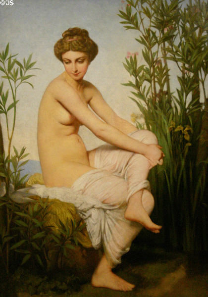 Antique bather painting (19thC) by Eugène-Emmanuel Pineu-Duval (aka Amaury-Duval) at Rouen Museum of Fine Arts. Rouen, France.