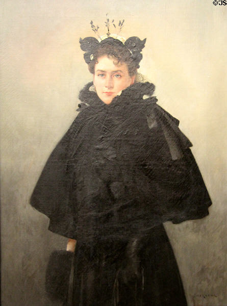 Portrait of an elegant woman (c1896) by Wilhem Nicolaus August Hagborg at Rouen Museum of Fine Arts. Rouen, France.