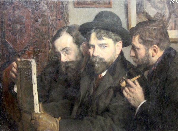 Group of friends painting (c1908) by Adolphe Dechenaud at Rouen Museum of Fine Arts. Rouen, France.