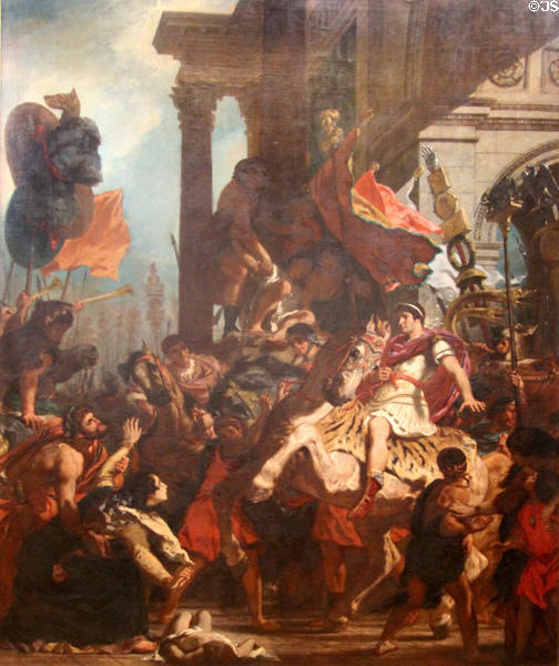 Justice of Trajan painting (1840) by Eugène Delacroix at Rouen Museum of Fine Arts. Rouen, France.