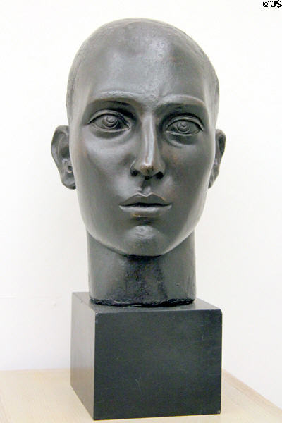 Sculpted head of Raymond Radiguet (1923) by Jacques Lipchitz at Rouen Museum of Fine Arts. Rouen, France.