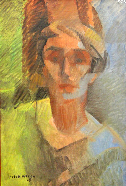 Portrait of Mme Arthus Bulard (1928) by Jacques Villon (aka Gaston Duchamp) at Rouen Museum of Fine Arts. Rouen, France.