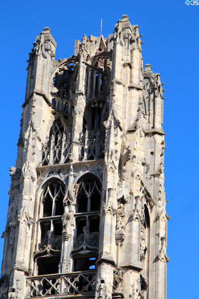 Gothic tower (1490-1501) of Former Saint-Laurent now Museum of Wrought Iron. Rouen, France.