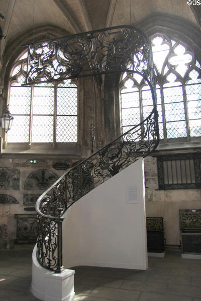 Wrought iron banister at Wrought Iron Museum. Rouen, France.