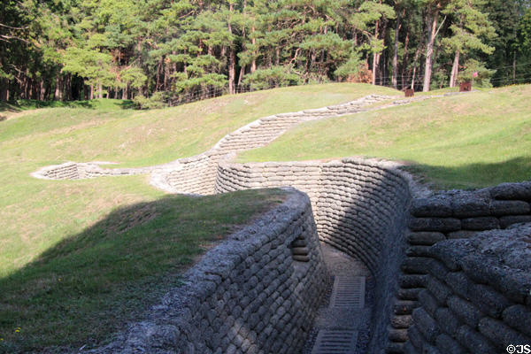 WWI trenches now cleared for public passage at Vimy Ridge Memorial. Vimy, France.