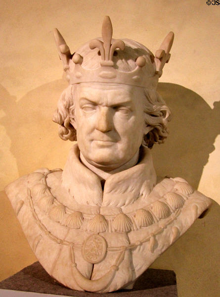 Bust of King René (early 19thC) by Pierre-Jean David d'Angers in Chapel at Angers Chateau. Angers, France.