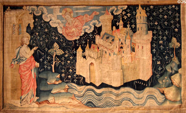 New Jerusalem from Apocalypse Tapestry at Angers Chateau. Angers, France.