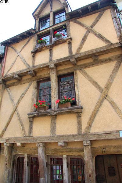 Maison du chapelain de Landemore (1399-1400) oldest half-timbered house in Angers. Angers, France.