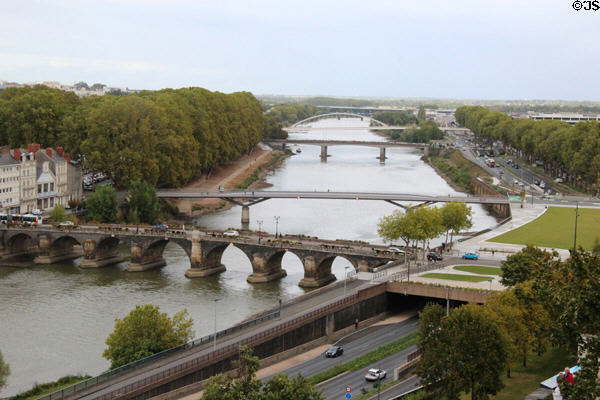 Bridges on the Maine River. Angers, France.