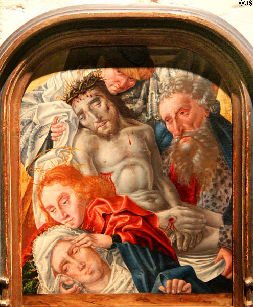 Descent from the Cross painting (early 16thC) by Colijin de Coter at Angers Fine Arts Museum. Angers, France.