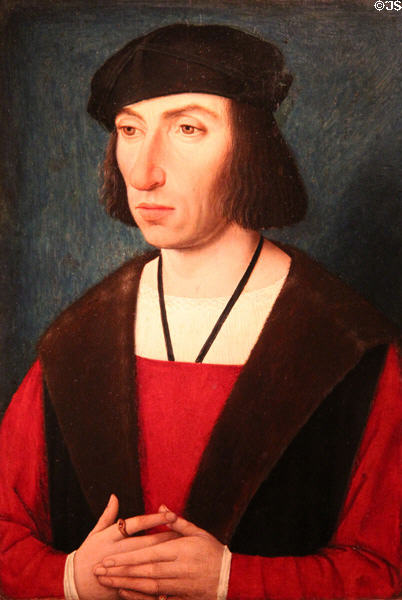 Portrait of a Man (15thC) attrib. to Master of Legend of Magdalen at Angers Fine Arts Museum. Angers, France.