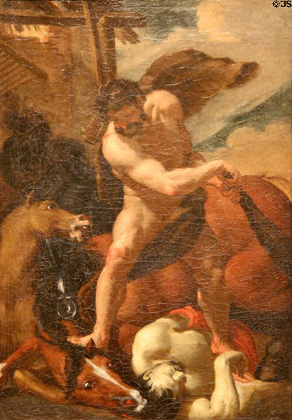 Hercules Slaying Diomedes painting (17thC) by Charles Le Brun at Angers Fine Arts Museum. Angers, France.