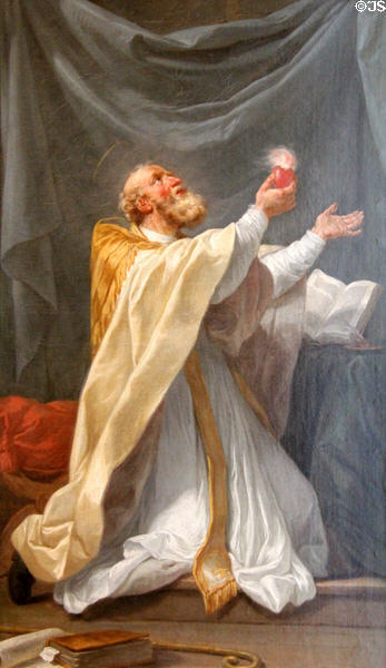 St Augustine in Ectasy painting (c1750) by Charles-André Van Loo, known as Carle Vanloo at Angers Fine Arts Museum. Angers, France.