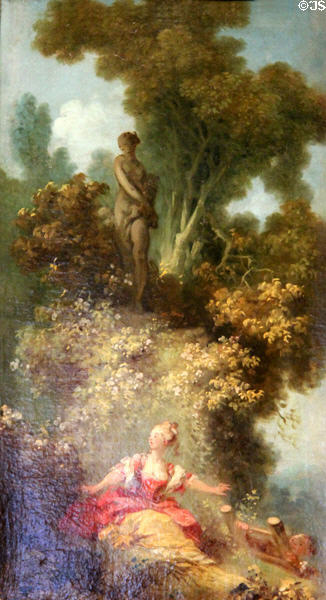 The Surprise painting (c1771) by Jean-Honoré Fragonard at Angers Fine Arts Museum. Angers, France.
