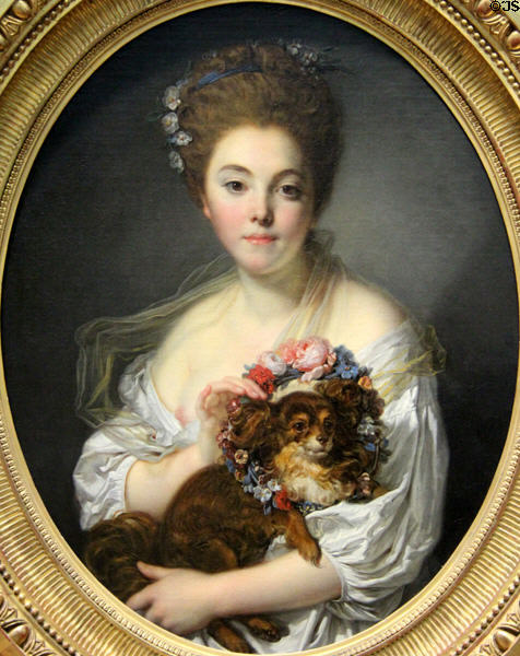 Portrait presumed to be Madame de Porcin (2nd half of 18thC) by Jean-Baptiste Greuze at Angers Fine Arts Museum. Angers, France.