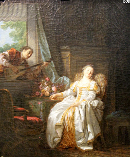 Love Spanish Style painting (1773) by Jean-Baptiste Le Prince at Angers Fine Arts Museum. Angers, France.
