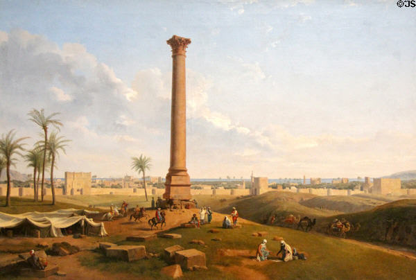 View of Column of Pompei & Alexandria painting (1800) by Lancelot-Théodore Turpin de Crissé (Junior) at Angers Fine Arts Museum. Angers, France.