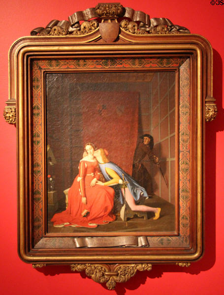 Paolo & Francesca painting (1819) by Jean-Auguste-Dominique Ingres at Angers Fine Arts Museum. Angers, France.