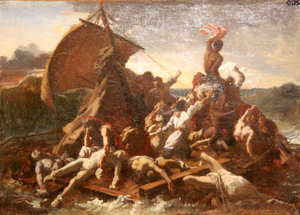 Raft of the Medusa (1818-19) painting by Théodore Géricault at Angers Fine Arts Museum. Angers, France.