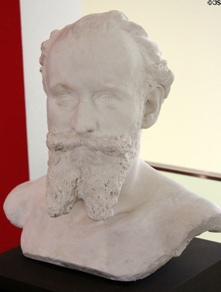 Plaster sculpture of Édouard Manet (c1881) by Zacharie Astruc at Angers Fine Arts Museum. Angers, France.