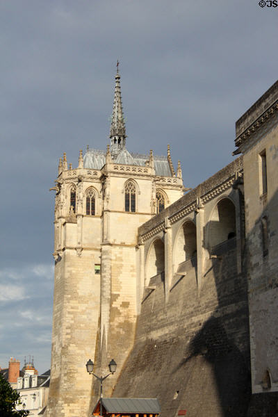 St. Hubert's Chapel (1493) atop walls of Chateau Royal of Amboise. Amboise, France.