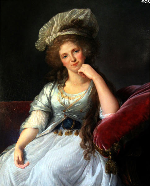 Portrait of Adelaide de Bourbon-Penthièvre, Duchess of Orléans painting (4th quarter 18thC) by Élisabeth-Louise Vigée Le Brun in Orléans-Penthièvre Salon in Royal Lodge at Chateau Royal of Amboise. Amboise, France.