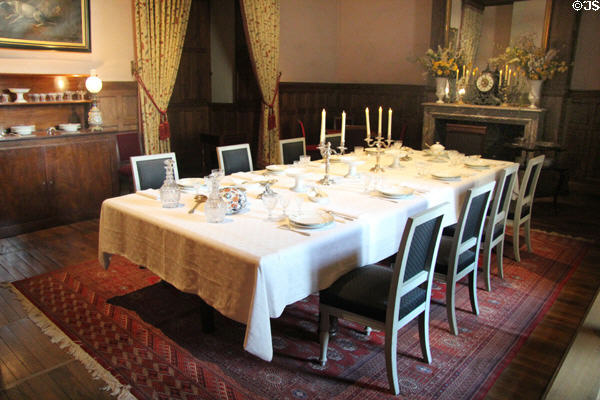 Dining room at Château d'Azay-le-Rideau. Azay-le-Rideau, France.