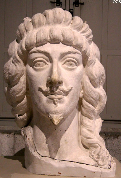 Carved bust of Gaston d'Orleans (c1635) by Jacques Sarrazin at Blois Chateau. Blois, France.