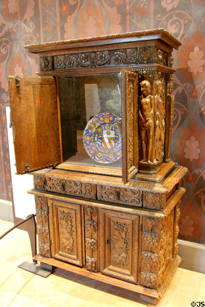 Cupboard in two sections (16th & 18thC) from France at Blois Chateau. Blois, France.