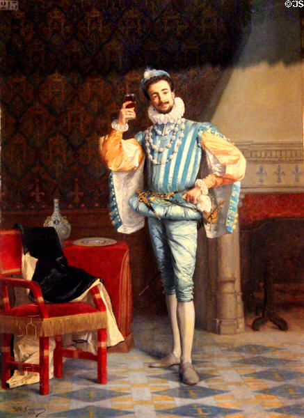 To the King's health painting (1874) by Henri Coroënne at Blois Chateau. Blois, France.