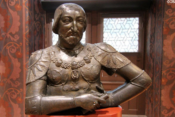 François I silver bust (before 1520) from Paris at Blois Chateau. Blois, France.