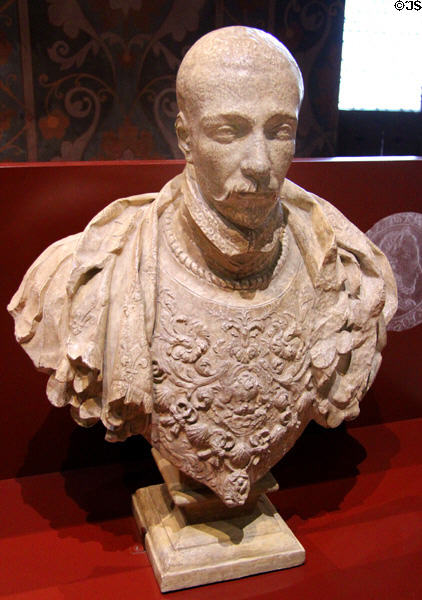 Henri III, King of France bust (1581) from Toulouse at Blois Chateau. Blois, France.