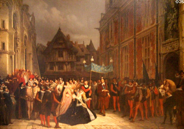 Duchesse de Nemours & Henri III painting by Arnold Scheffer at Blois Chateau. Blois, France.