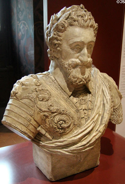 King Henri IV bust (1595) from Rouen at Blois Chateau. Blois, France.