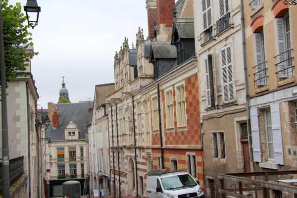 Streetscape along rue Saint-Honoré. Blois, France.