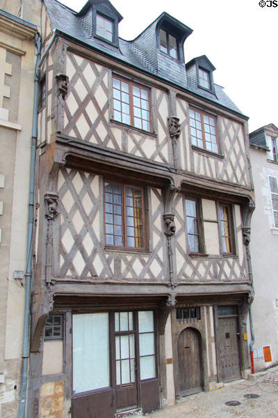 Acrobats house (1470) with carvings of Medieval comic tales. Blois, France.