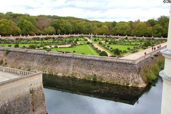 Diane de Poitiers' garden at Chenonceau Chateau. Chenonceau, France.