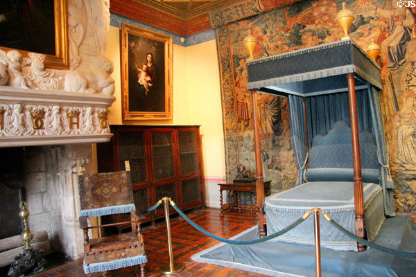 Diane de Poitiers' bedroom at Chenonceau Chateau. Chenonceau, France.