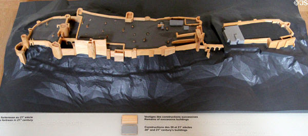Model of Chinon fort as it stands (21stC) in Royal Lodgings museum at Château de Chinon. Chinon, France.