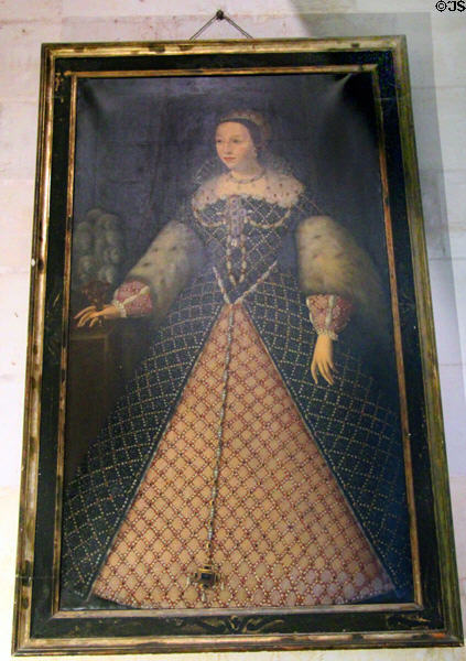 Portrait of Catherine de Medici (19thC copy) at Chaumont-Sur-Loire. France.