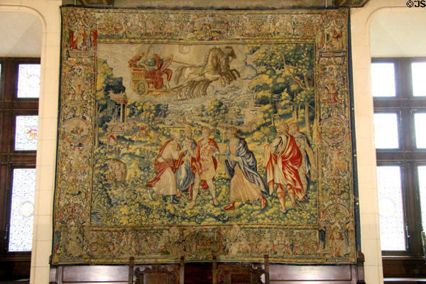 Astrology wall weaving (1570) by Martin Reymbouts from Brussels in Council Chamber at Chaumont-Sur-Loire. France.