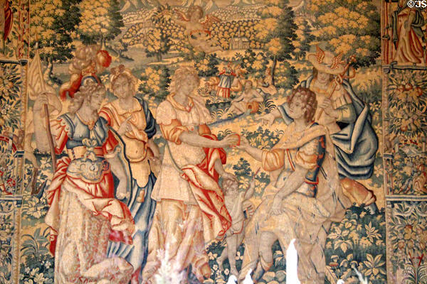 Tapestry in dining room at Chaumont-Sur-Loire. France.