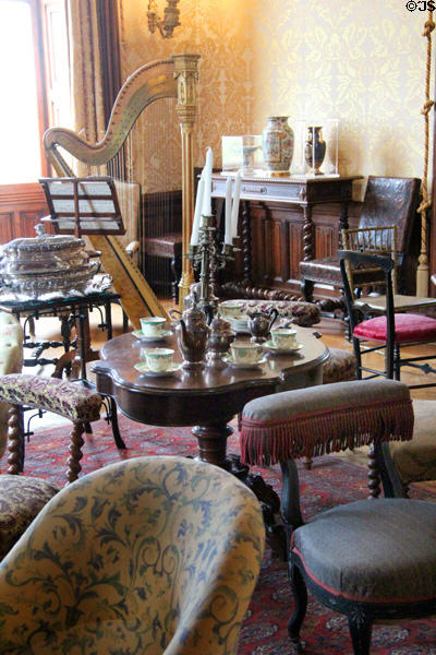 Grand Salon with late 19thC furniture & style at Chaumont-Sur-Loire. France.