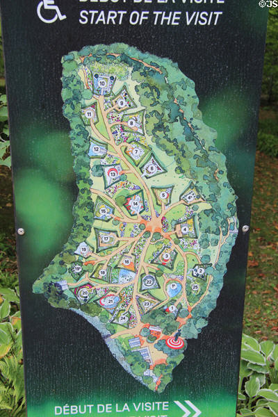 Map of Exhibition Gardens at Chaumont-Sur-Loire. France.