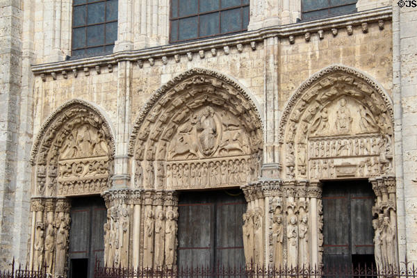 Central doorway of Chartres Cathedral. Chartres, France.